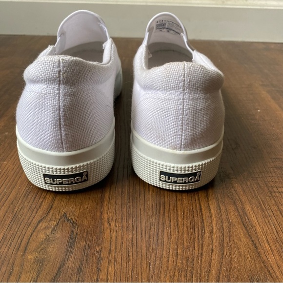 Superga Slip On Platform Classic White Slip-On Sneakers SZ 9.5(41) ✨Like New✨ - Picture 6 of 14